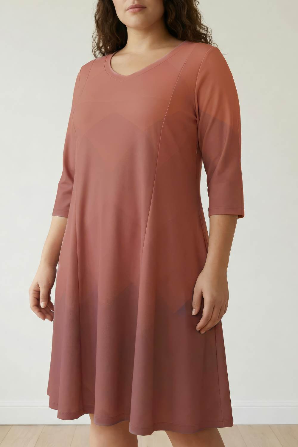 Beige Prism Printed Plus Size Midi Dress Online in India | Amydus Beige Prism Printed Plus Size Midi Dress Online in India | Amydus