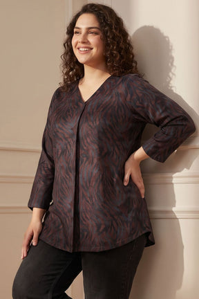 Plus Size Abstract Animal Print  SnugWeave Winter Top
