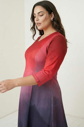 Crimson Midnight Ombre Dress