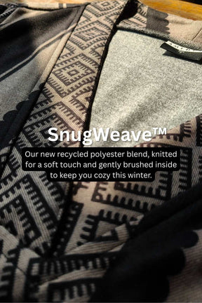 Plus Size Black Beige Stripe SnugWeave™ Winter Kurta