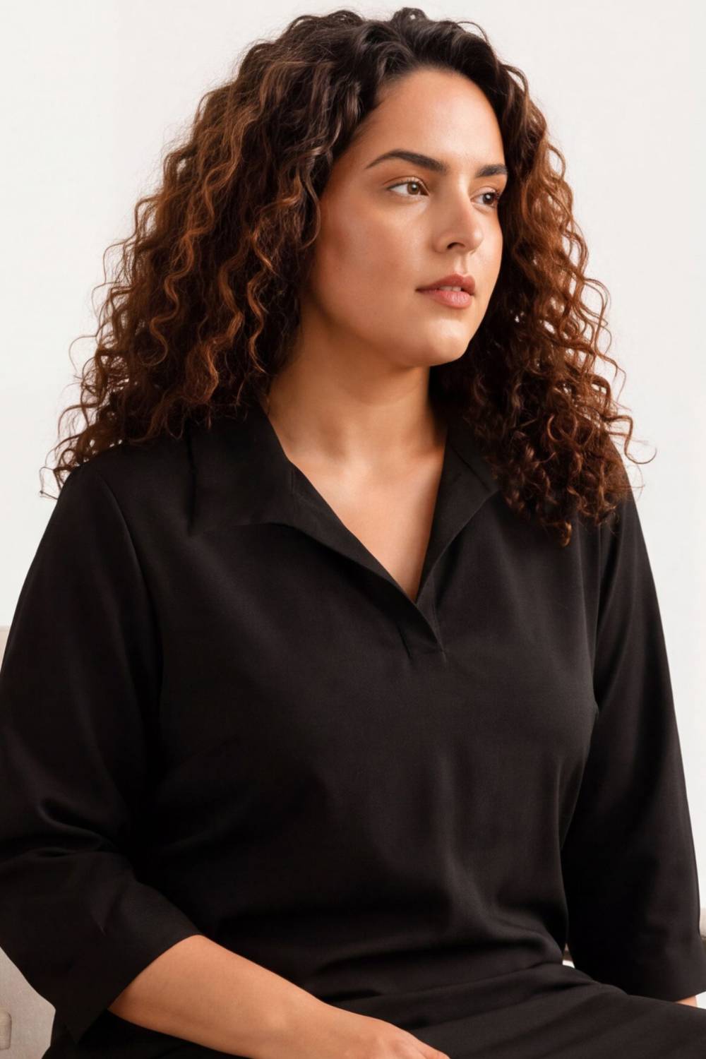 Comfortable Black Classic Polo Dress
