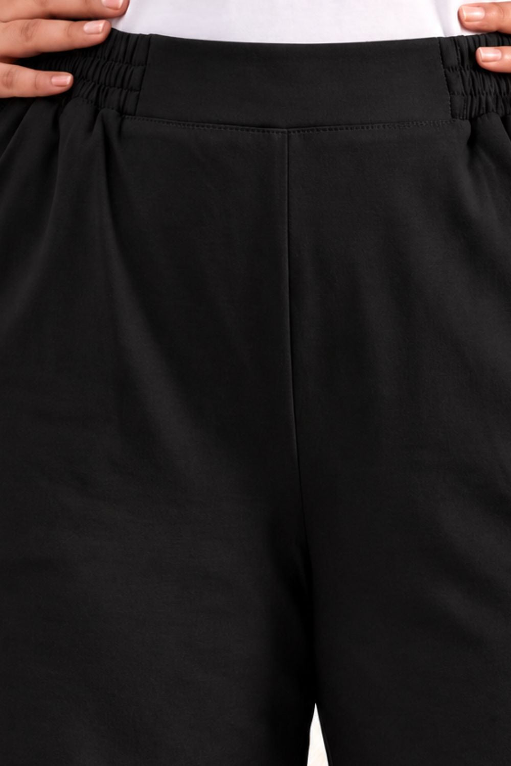Comfortable Plus Size SoftEase V Neck Black Cotton Kurta Coord Set