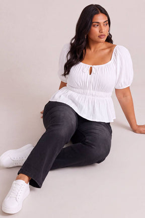 Plus Size Black Light Fade Straight Fit Jeans