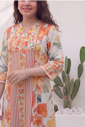 Warm Petals Plus Size Midi Dress