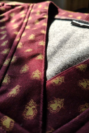 Plus Size Maroon Border Print SnugWeave™ Winter Kurta Coord Set