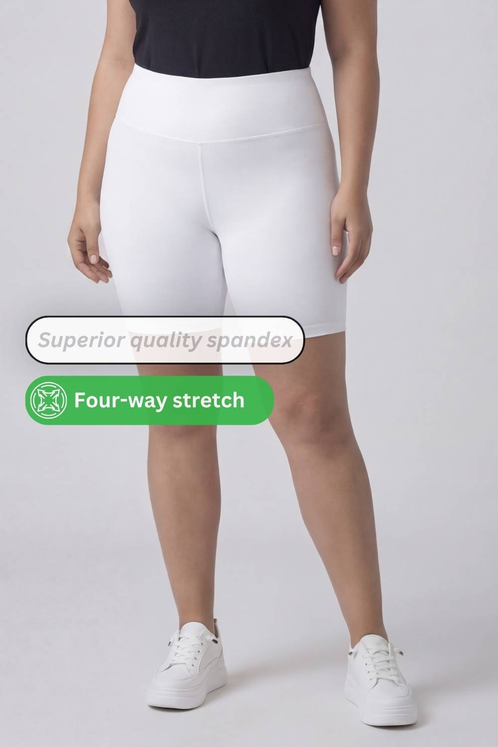 Plus Size White Tummy Shaper Shorts for Women