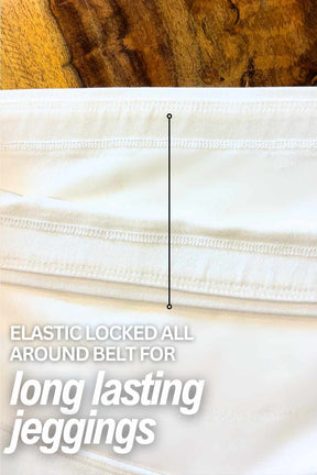 Plus Size High Waist White Jeggings