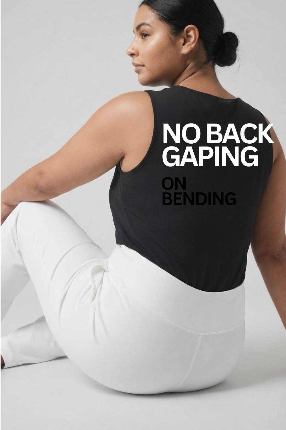 Plus Size White Tummy Shaper Flare Pants for Women