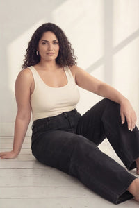 Plus Size Wide Leg Ash Black Jeans