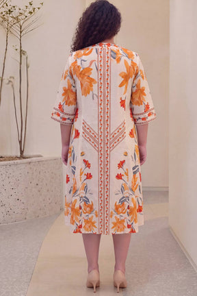 Floral Elegance Plus Size Midi Dress