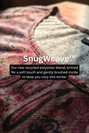 Plus Size Maroon Paisley Round Neck SnugWeave™ Winter Kurta