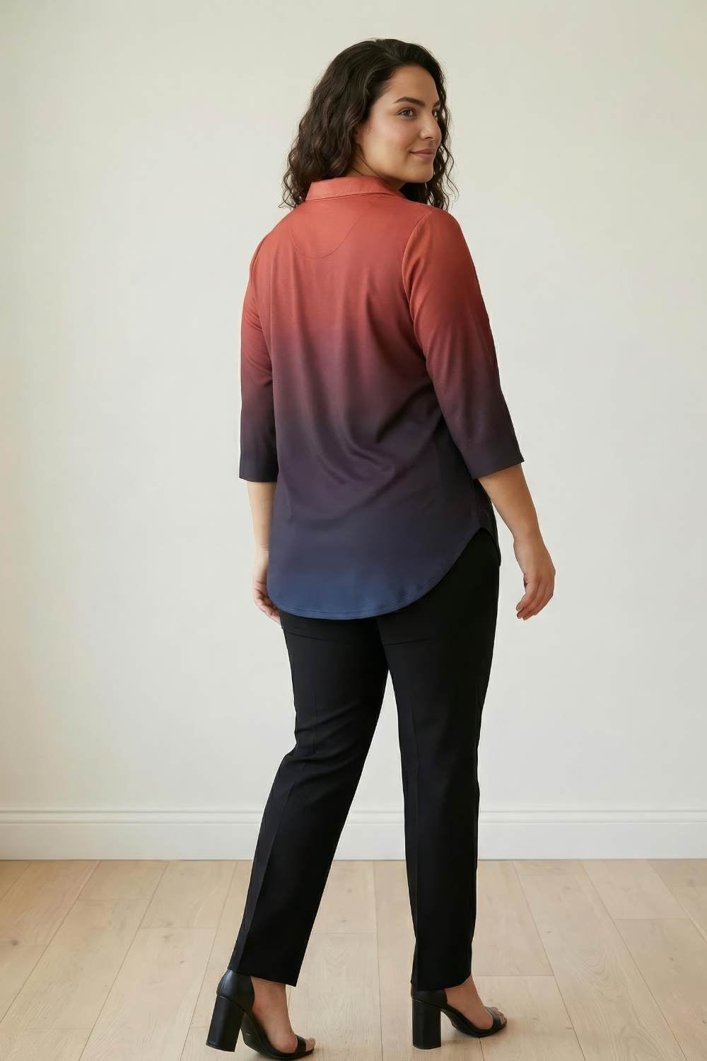 Rust Midnight Ombre Centre Pleat Top