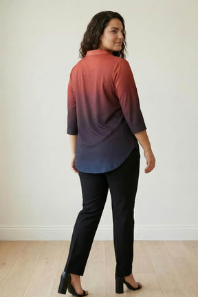 Rust Midnight Ombre Centre Pleat Top