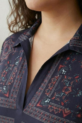 Black Ethnic Scarf Side Slit Long Dress