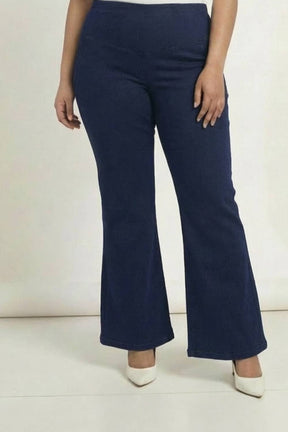 Plus Size Navy Blue Flare Jeans