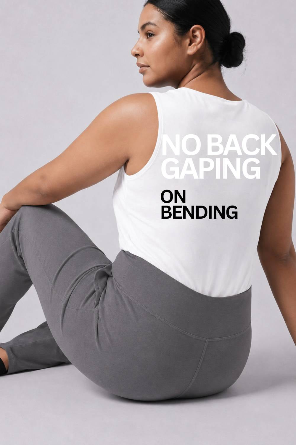 Plus Size Grey Tummy Shaper Flare Pants for Women
