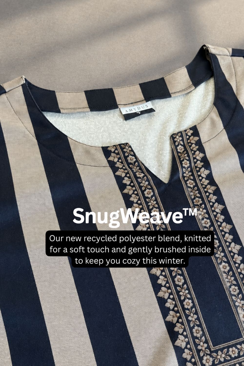 Comfortable Plus Size Classic Stripes SnugWeave™  Kurta