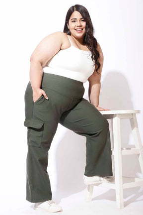 Plus Size Olive Essential Tummy Shaper Jegging Online in India