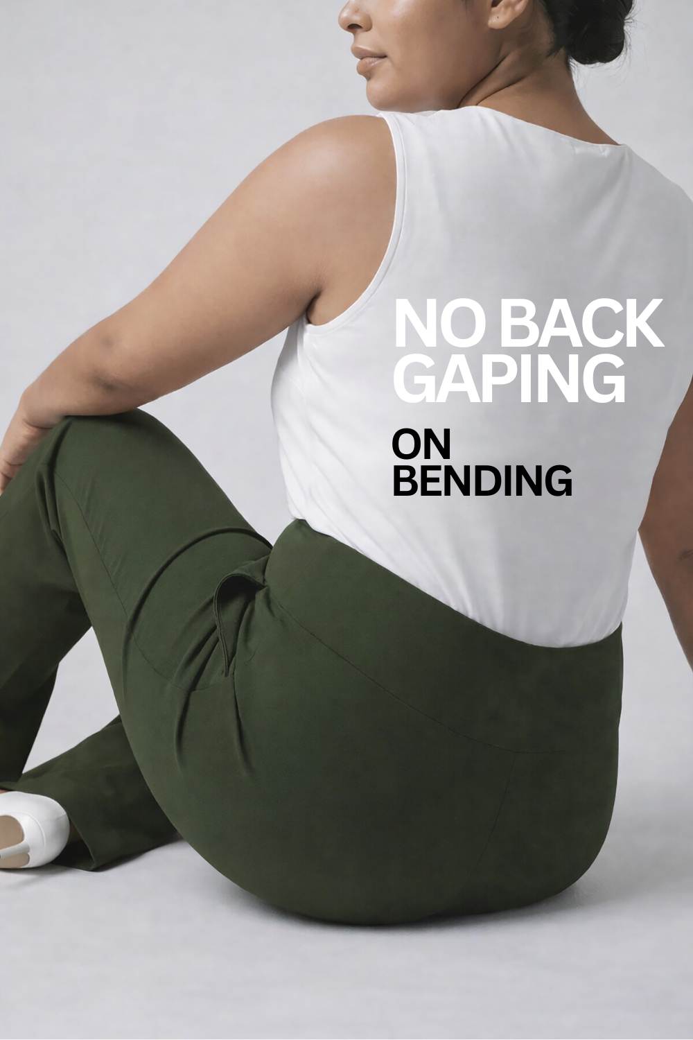 Comfortable Plus Size Olive Tummy Shaper Flare Pants