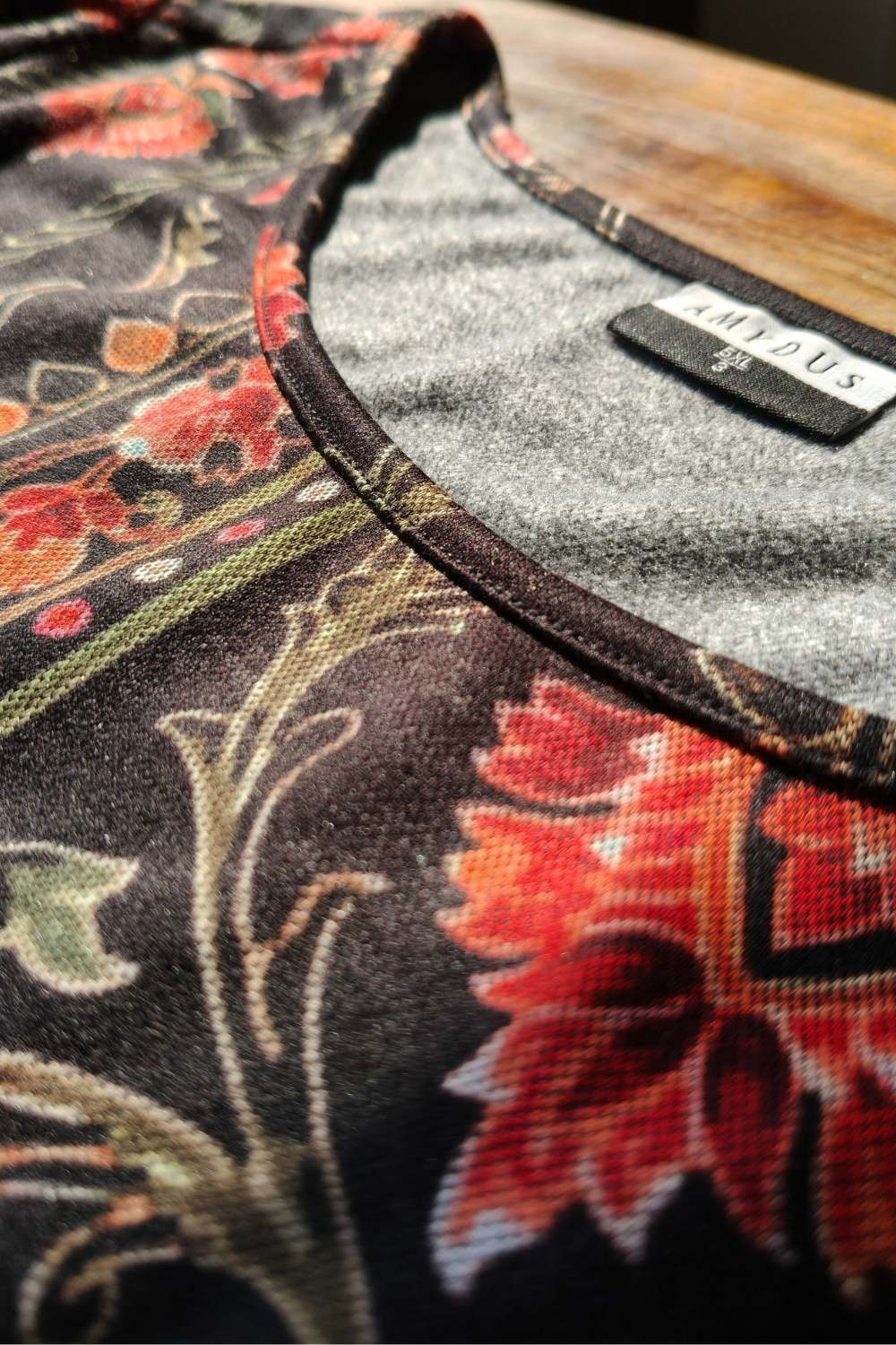 Plus Size Black Floral Round Neck SnugWeave™ Winter Kurta Coord Set for Women