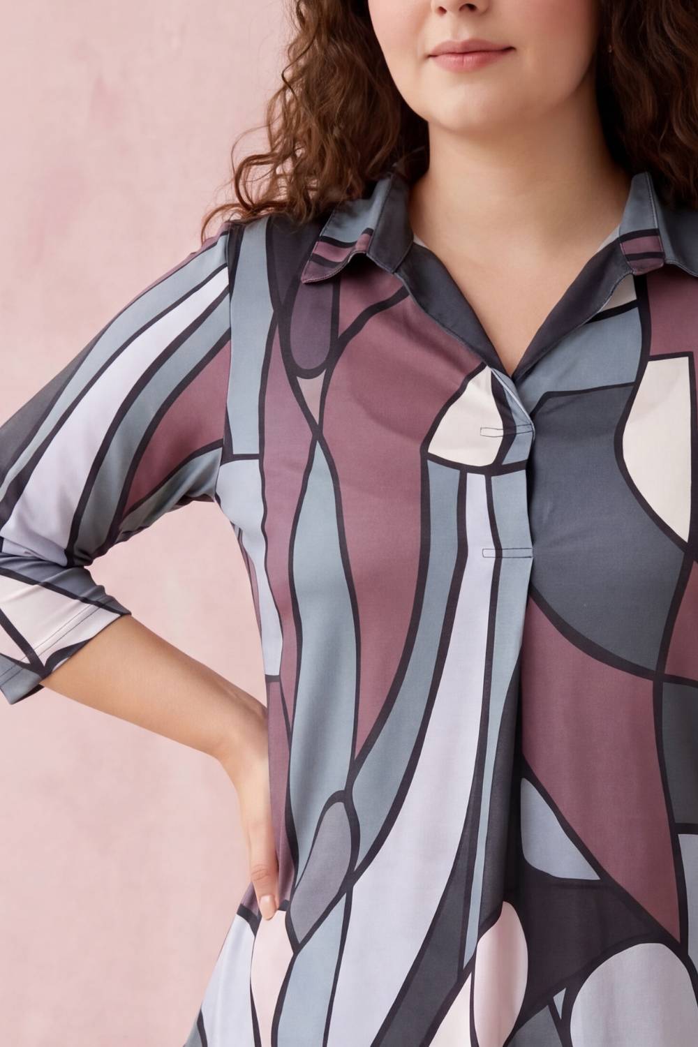 Plus Size Magical Mirage Centre Pleat Top