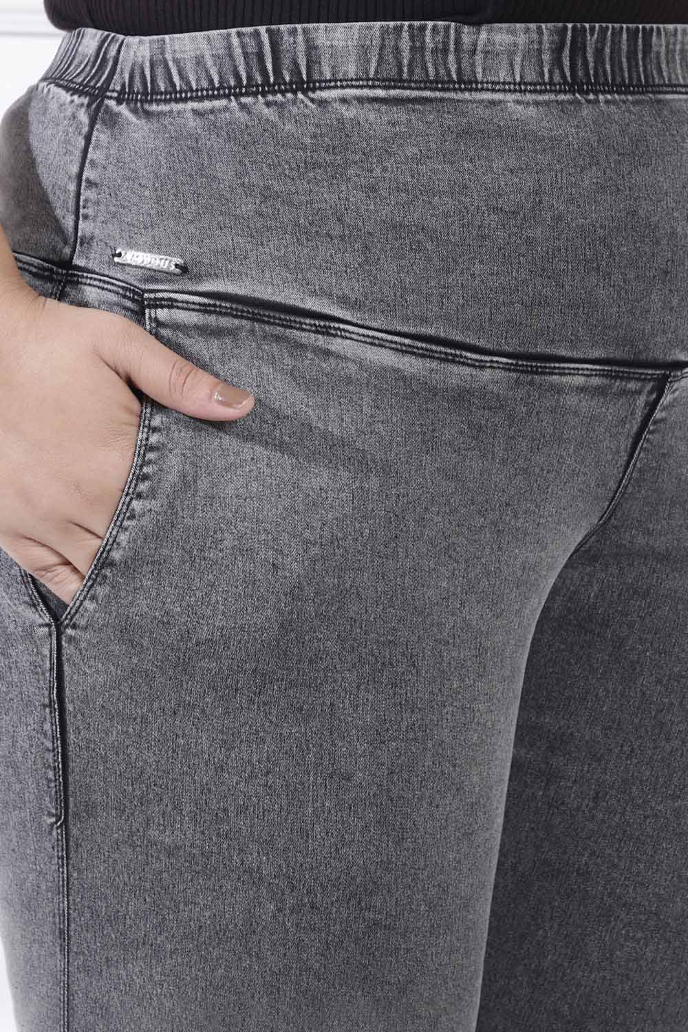 Comfortable Ash Black Designer Flare Jeans