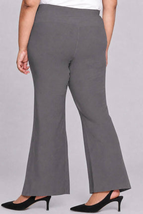 Plus Size Grey Tummy Shaper Flare Pants