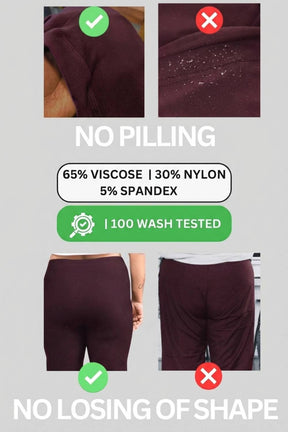 Plus Size Wine Tummy Shaper Straight Fit Pants