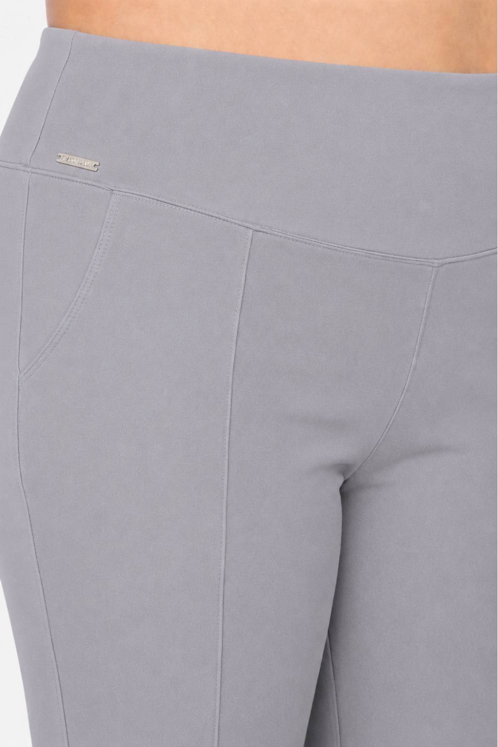 Plus Size English Grey Tummy Shaper Straight Fit Pants