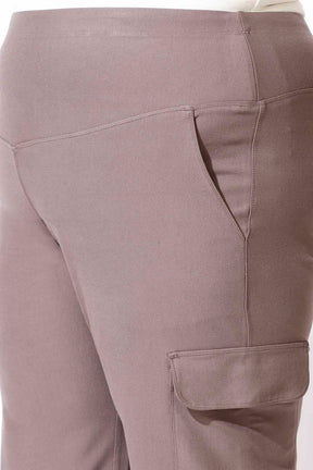 Taupe Tummy Shaper Cargo Pants
