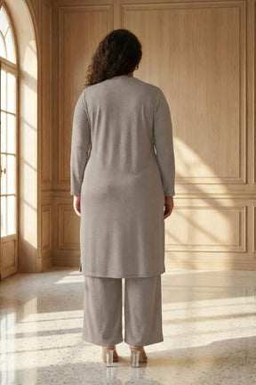 Plus Size Olive Green SnugWeave™ Winter Kurta Coord Set