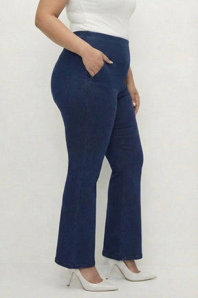 Plus Size Navy Blue Flare Jeans