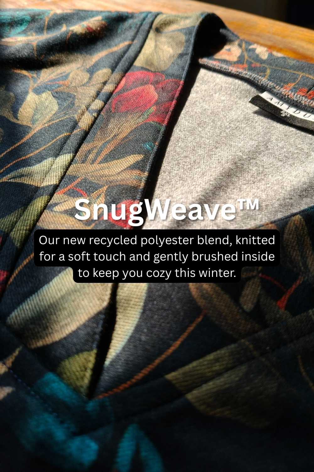Plus Size Blue Floral SnugWeave™ Winter Top