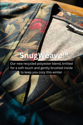 Plus Size Blue Floral SnugWeave™ Winter Top