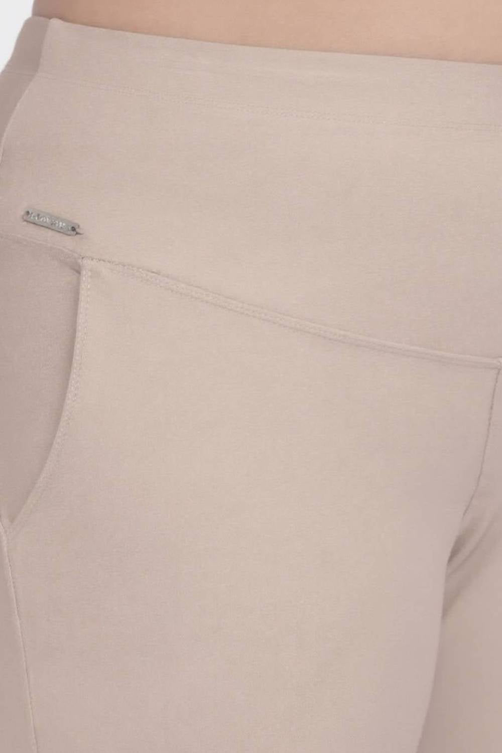 Cream Tummy Shaping Wide Straight Pants