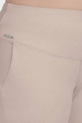 Cream Tummy Shaping Wide Straight Pants