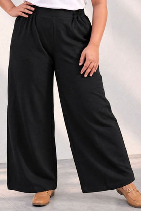 Plus Size SoftEase V Neck Black Cotton Kurta Coord Set