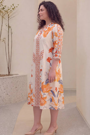 Floral Elegance Plus Size Midi Dress