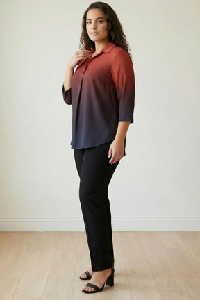 Rust Midnight Ombre Centre Pleat Top