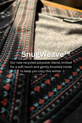 Plus Size Black Ethnic Panel SnugWeave™ Winter Kurta