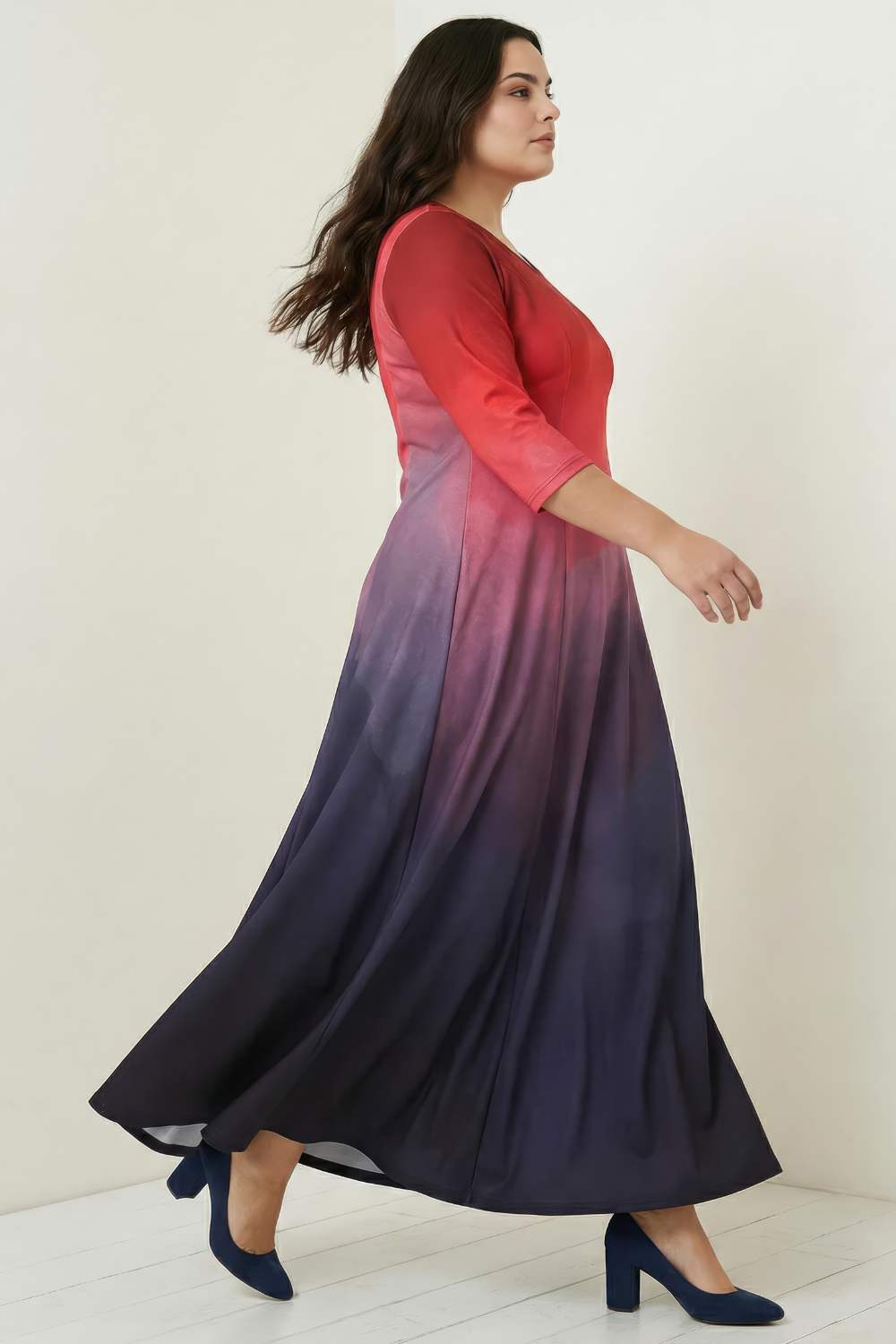 Crimson Midnight Ombre Dress for Women