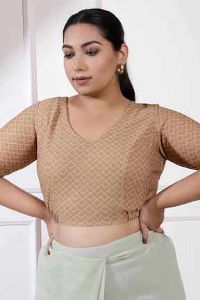 Plus Size Gold Shimmer Readymade Blouse