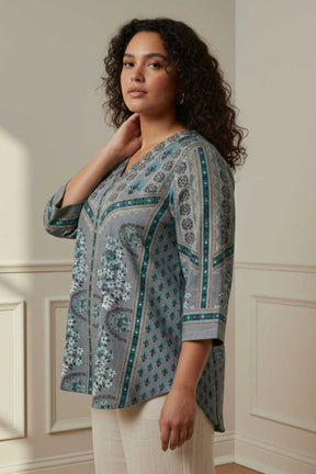 Plus Size Blue Grey SnugWeave™ Winter Top