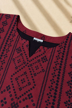 Plus Size Ethnic Motif Straight Georgette Kurta