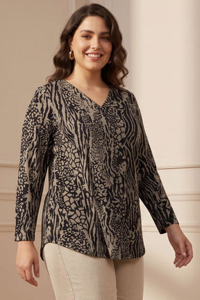 Plus Size Animal Print  SnugWeave Winter Top