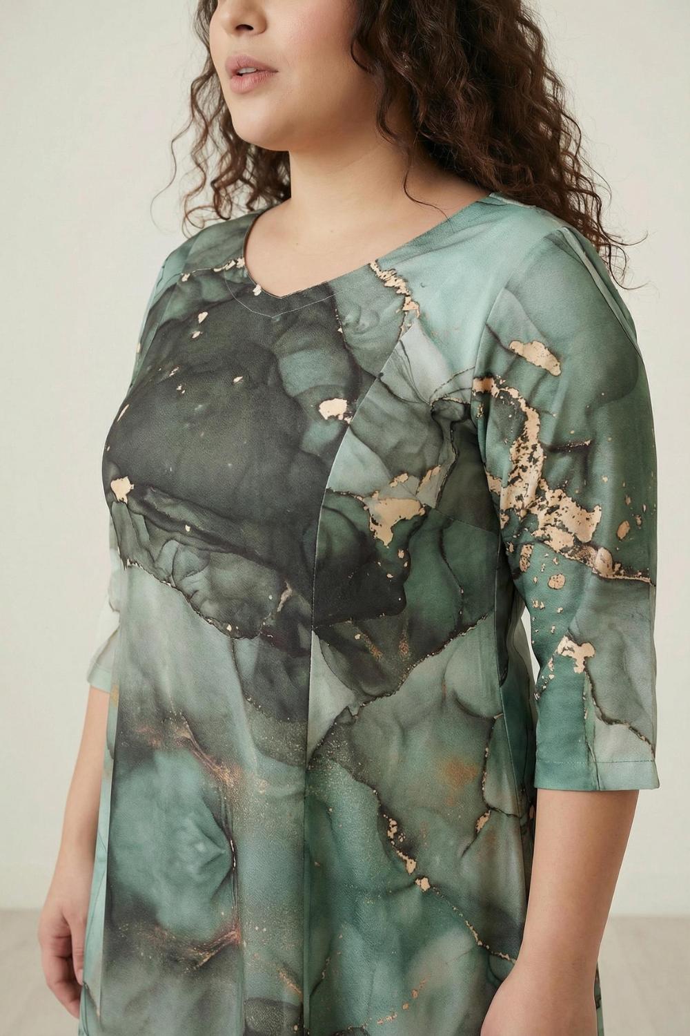 Green Golddust Long Dress