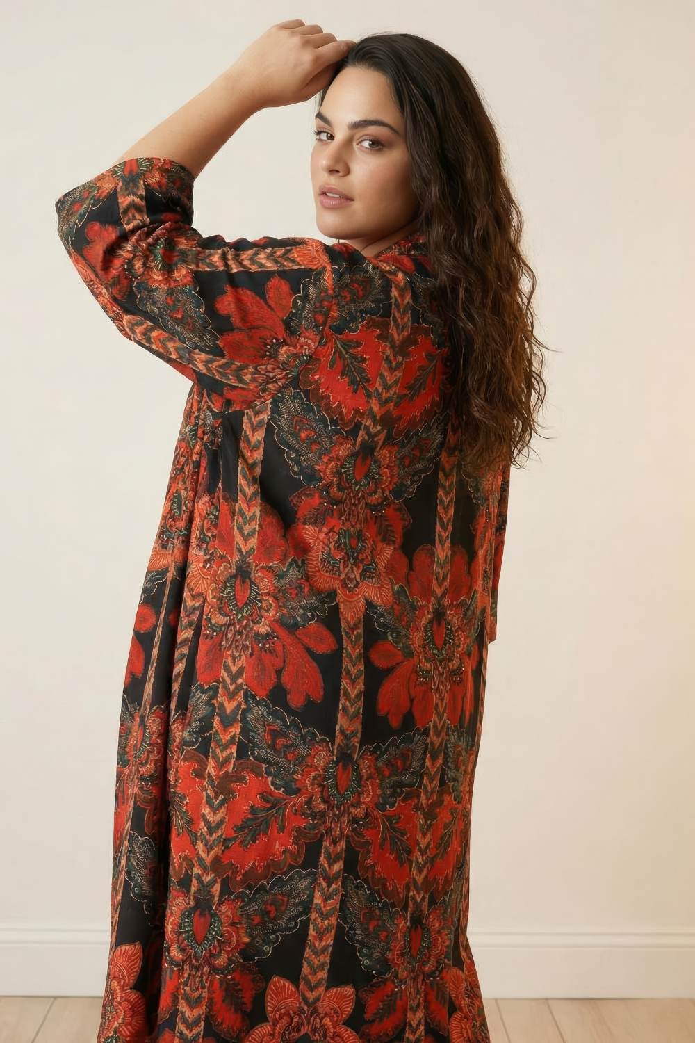 Plus Size Black Tropical Print Coord Set