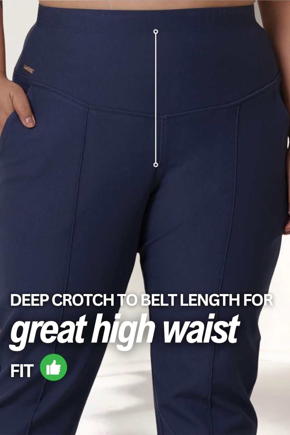 Plus Size Plus Size Denim Blue Tummy Shaper Straight Fit Pants