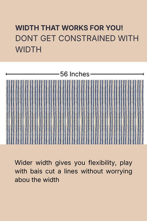 Indigo Stripes Cotton Blend Fabric 56 Inches Width