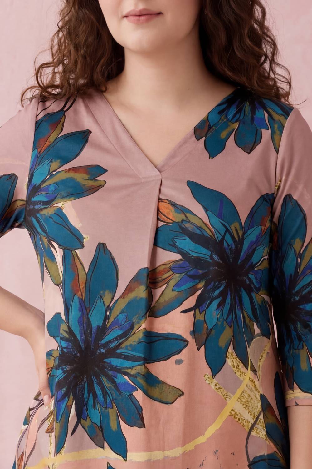 Purple Floral Plus Size Top